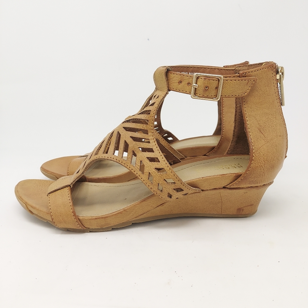3/$25 Reaction Kennethcole Wedge Open Toe Perforated Cut Out Sandals Sz 7.5